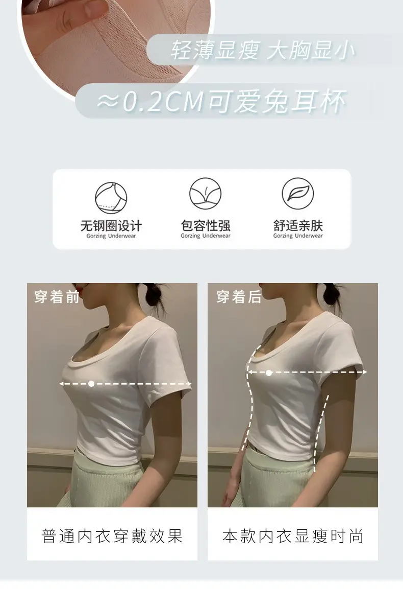 Summer Ultra-Thin Cool-Feel Bra for Women with Large Busts, Makes the Bust Appear Smaller and Slimmer, Breathable and Comfortable, Wireless, Side Breast Support, Seamless Bra — feature 3