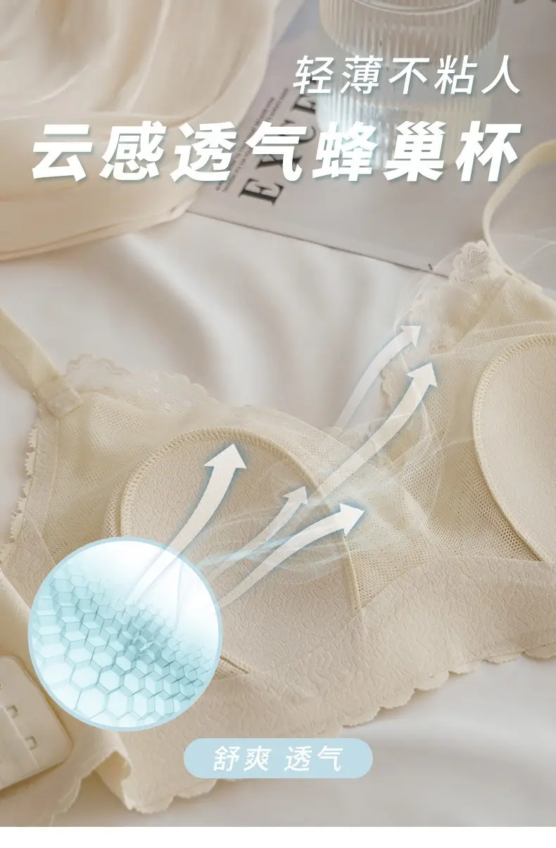 Summer Ultra-Thin Cool-Feel Bra for Women with Large Busts, Makes the Bust Appear Smaller and Slimmer, Breathable and Comfortable, Wireless, Side Breast Support, Seamless Bra — feature 8