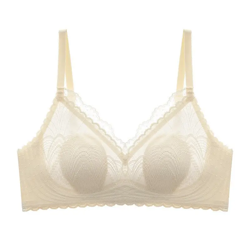 Summer Ultra-Thin Cool-Feel Bra for Women with Large Busts, Makes the Bust Appear Smaller and Slimmer, Breathable and Comfortable, Wireless, Side Breast Support, Seamless Bra