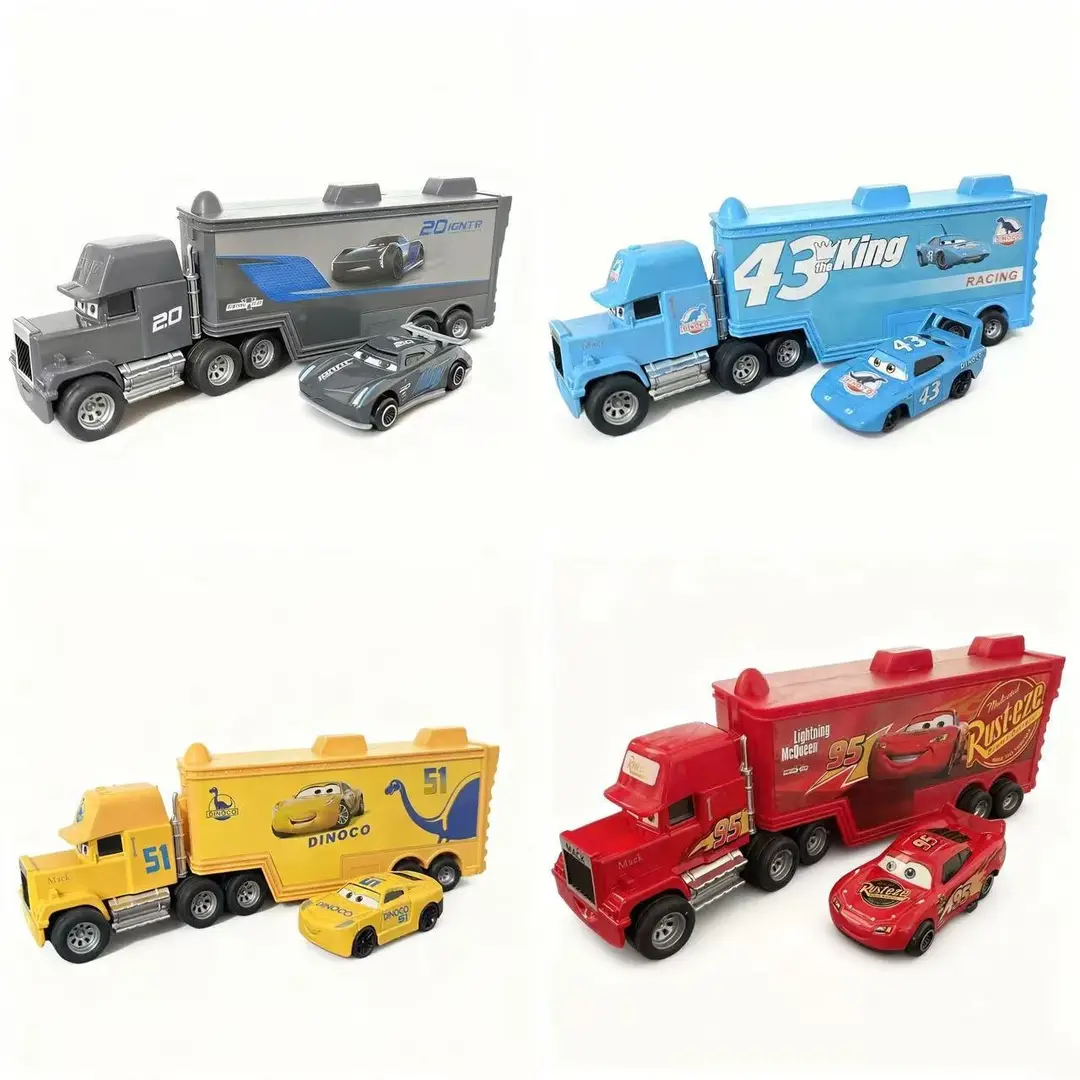 Cross-Border Cars and Trucks Uncle Mcqueen Container Truck Alloy Children's Toy Car Pull-Back Inertia Toy Lightning Mcqueen — feature 6
