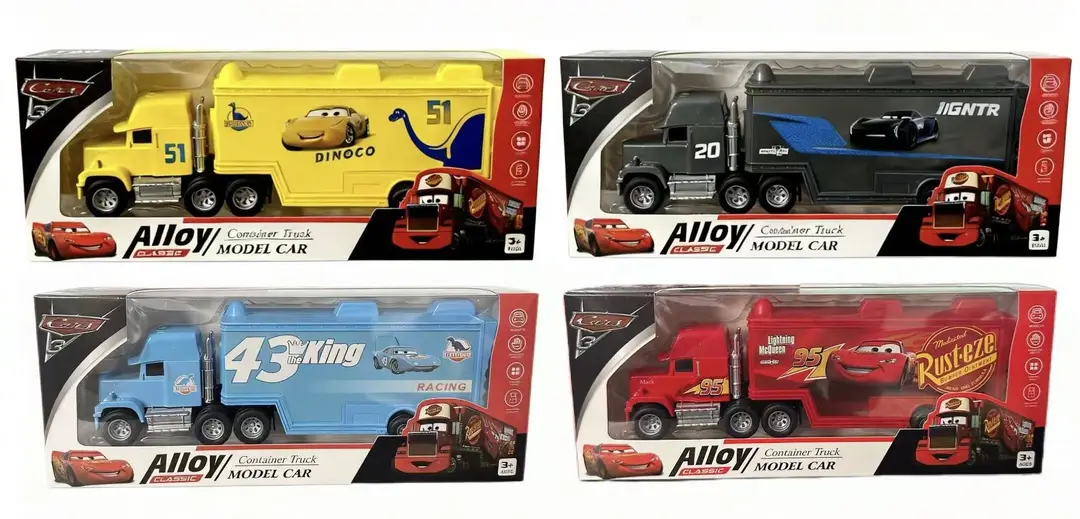 Cross-Border Cars and Trucks Uncle Mcqueen Container Truck Alloy Children's Toy Car Pull-Back Inertia Toy Lightning Mcqueen — feature 7