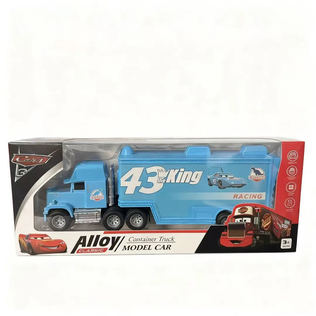 Cross-Border Cars and Trucks Uncle Mcqueen Container Truck Alloy Children's Toy Car Pull-Back Inertia Toy Lightning Mcqueen