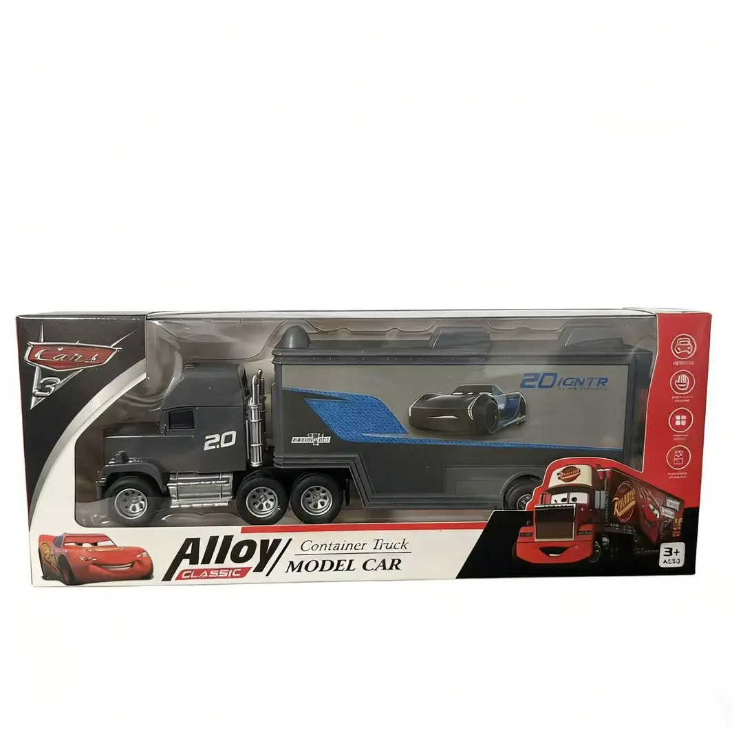 Cross-Border Cars and Trucks Uncle Mcqueen Container Truck Alloy Children's Toy Car Pull-Back Inertia Toy Lightning Mcqueen