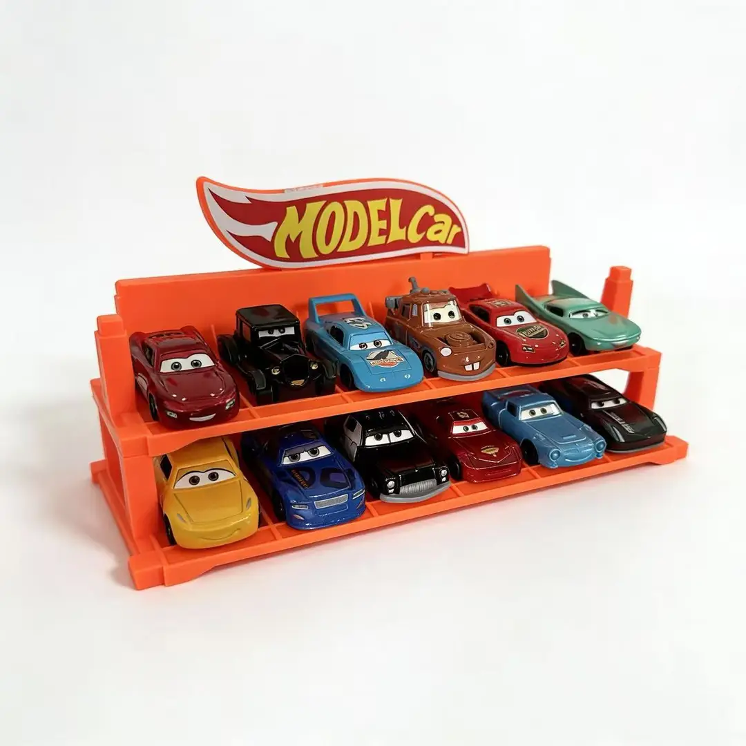 Cars 3 Lightning Mcqueen Storage Rack Parking Lot Children's Toy Sliding Alloy Car Black Storm 3 Mater - Image 4