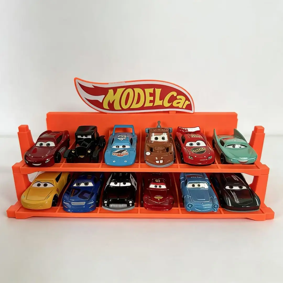 Cars 3 Lightning Mcqueen Storage Rack Parking Lot Children's Toy Sliding Alloy Car Black Storm 3 Mater — feature 2