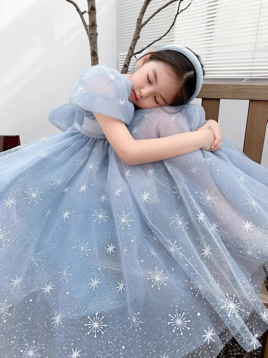 Frozen Elsa Princess Dress Girls' Tulle Dress Children's Birthday Dress Performance Dress Short Sleeve Summer