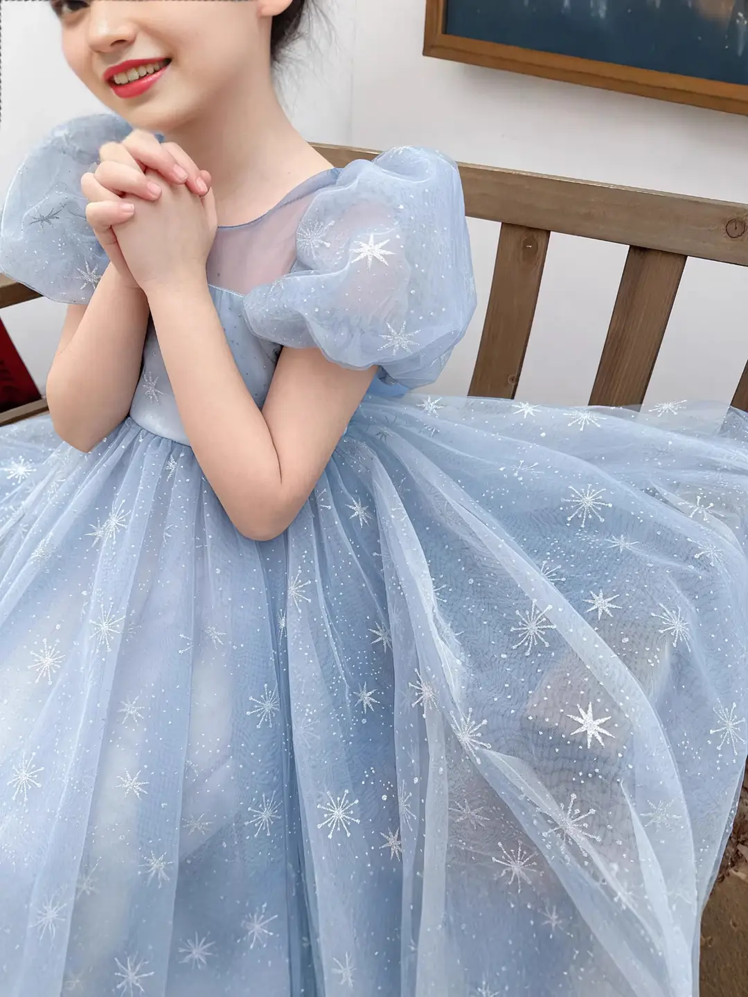 Frozen Elsa Princess Dress Girls' Tulle Dress Children's Birthday Dress Performance Dress Short Sleeve Summer