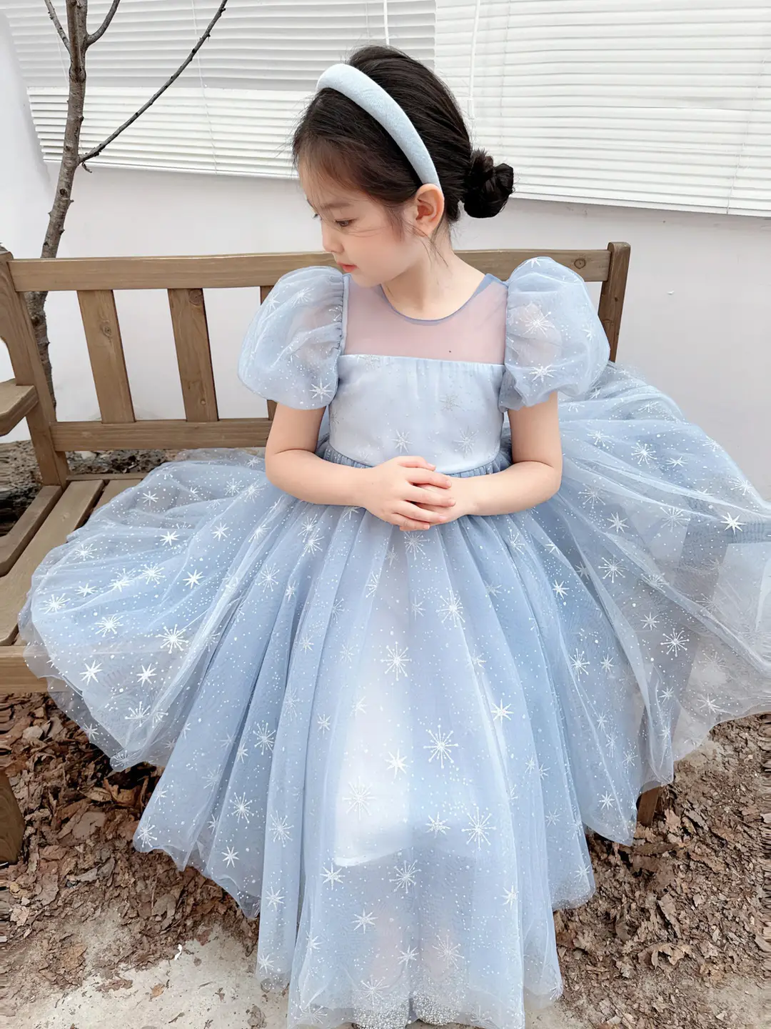 Frozen Elsa Princess Dress Girls' Tulle Dress Children's Birthday Dress Performance Dress Short Sleeve Summer