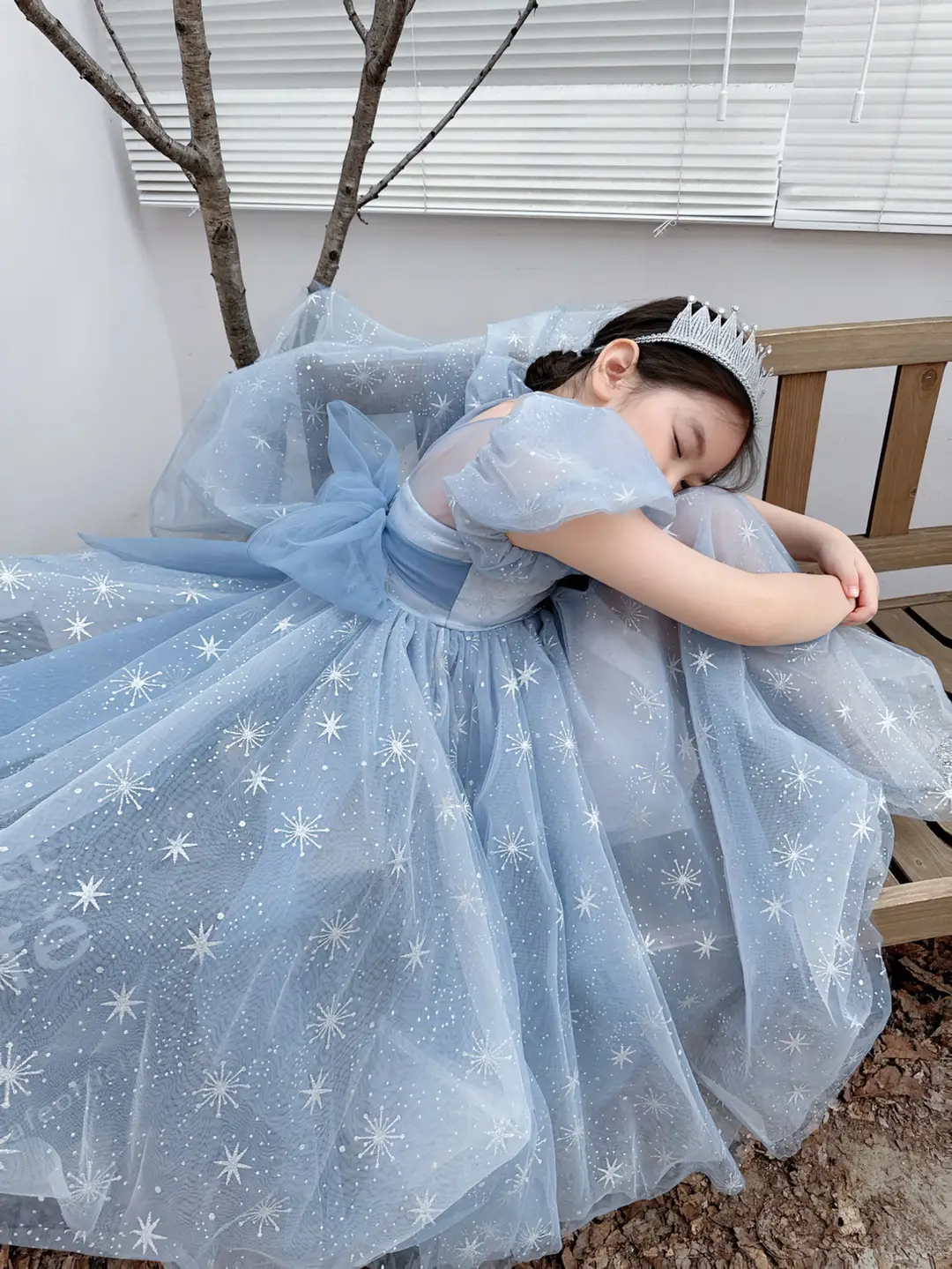 Frozen Elsa Princess Dress Girls' Tulle Dress Children's Birthday Dress Performance Dress Short Sleeve Summer — feature 1