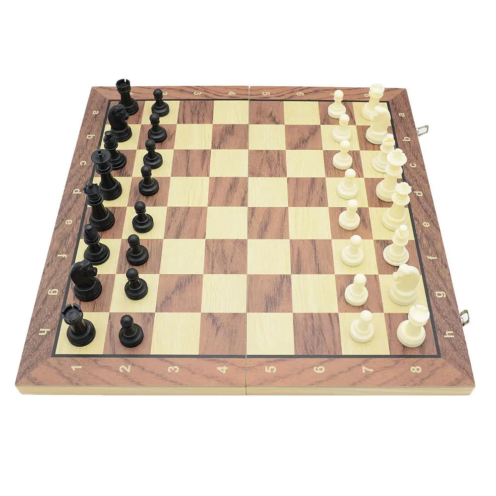 Three-In-One Magnetic Backgammon, Chess, International Checkers, Foldable Educational Board Game, Children's Day Gift — feature 11