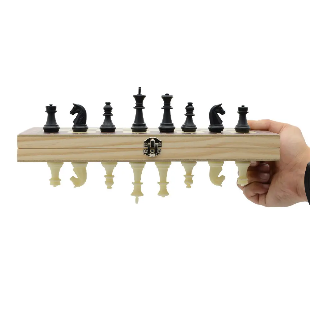 Three-In-One Magnetic Backgammon, Chess, International Checkers, Foldable Educational Board Game, Children's Day Gift — feature 16