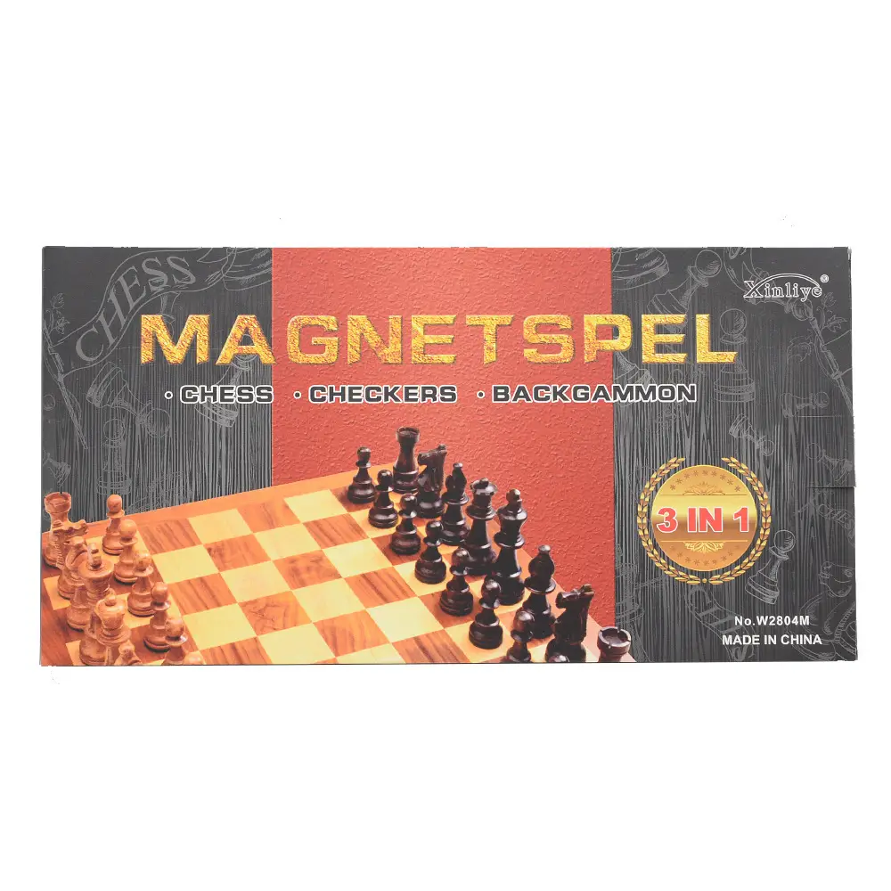 Three-In-One Magnetic Backgammon, Chess, International Checkers, Foldable Educational Board Game, Children's Day Gift — feature 3