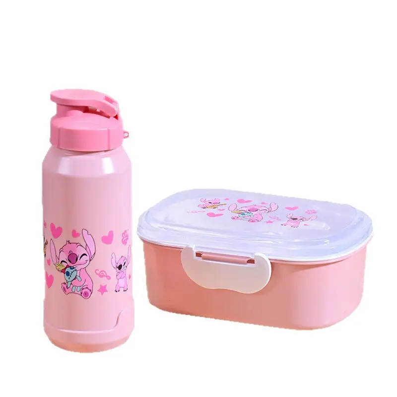 Stitch Lunch Box and Water Cup Set, Large Capacity, Microwaveable Lunch Box, Portable and Stylish Lunch Box for Students