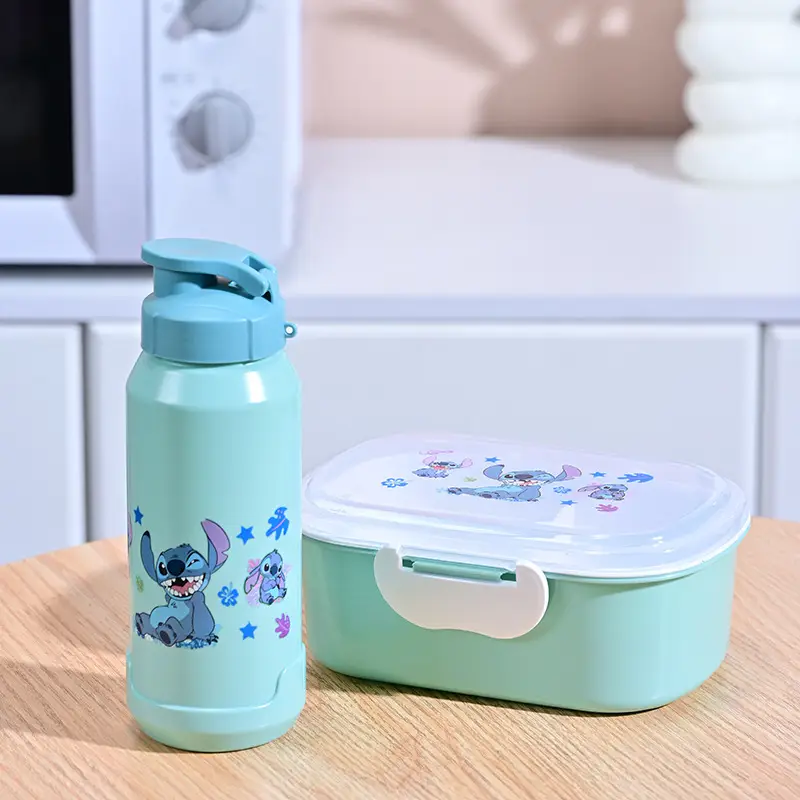 Stitch Lunch Box and Water Cup Set, Large Capacity, Microwaveable Lunch Box, Portable and Stylish Lunch Box for Students