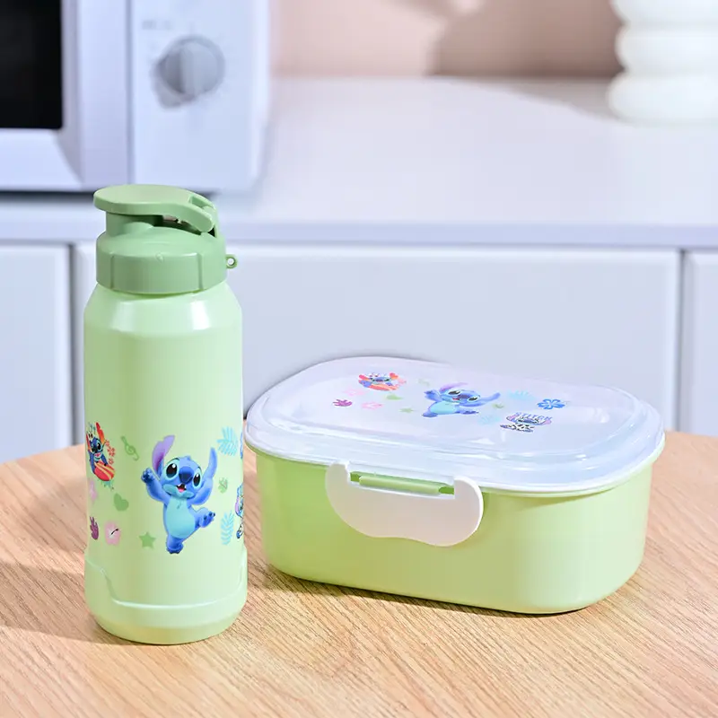 Stitch Lunch Box and Water Cup Set, Large Capacity, Microwaveable Lunch Box, Portable and Stylish Lunch Box for Students