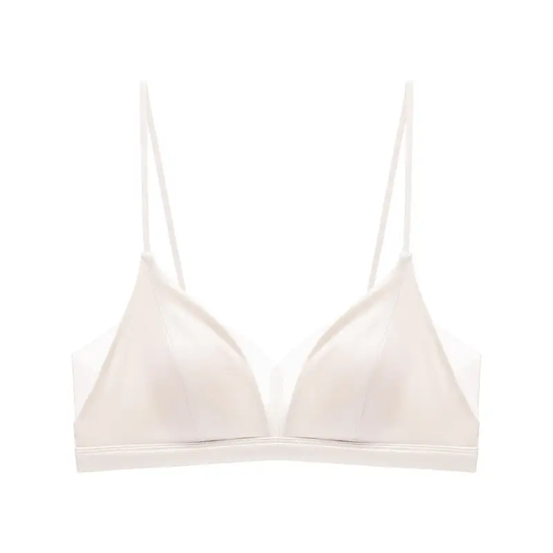 100% Mulberry Silk French-Style Bra That Minimizes Large Busts, Seamless Satin Bunny Ear Cup Underwear, Breathable, Lifts and Gathers Side Breasts