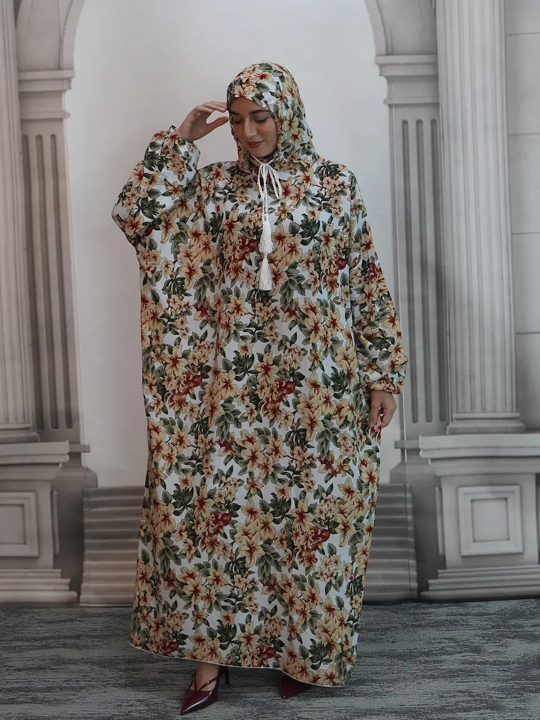 Plus-Size Traditional Loose and Comfortable Lace Hat for Somali Women, Prayer Fashion Print, Extra Large Size, 2024 New Model