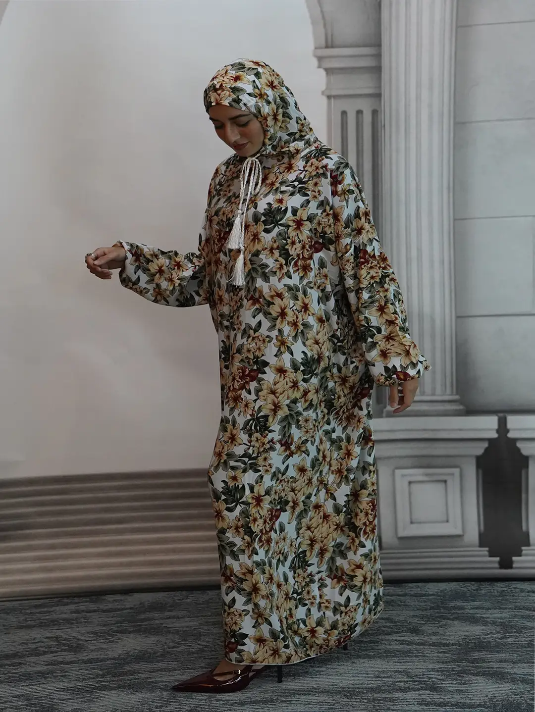 Plus-Size Traditional Loose and Comfortable Lace Hat for Somali Women, Prayer Fashion Print, Extra Large Size, 2024 New Model