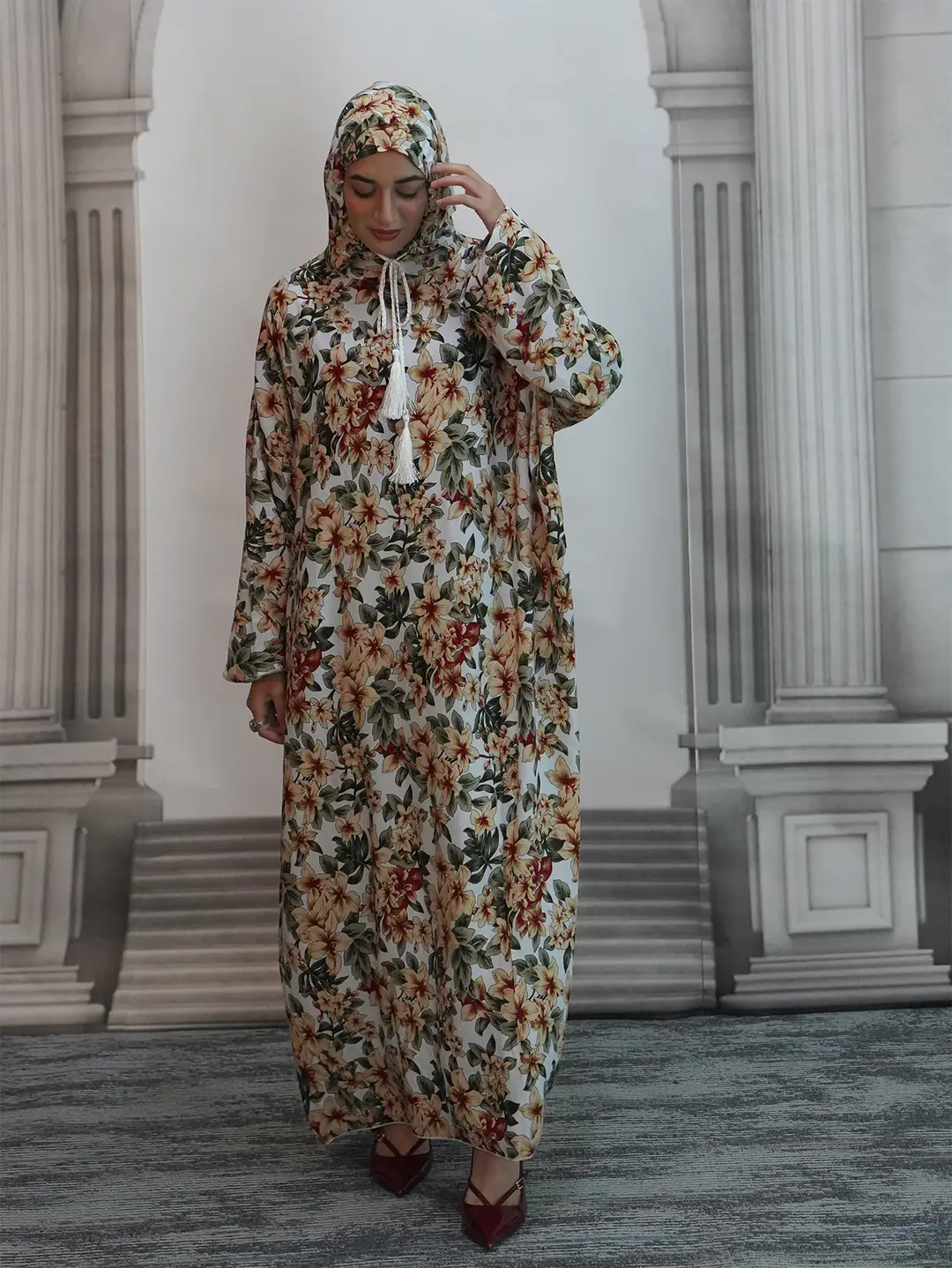 Plus-Size Traditional Loose and Comfortable Lace Hat for Somali Women, Prayer Fashion Print, Extra Large Size, 2024 New Model