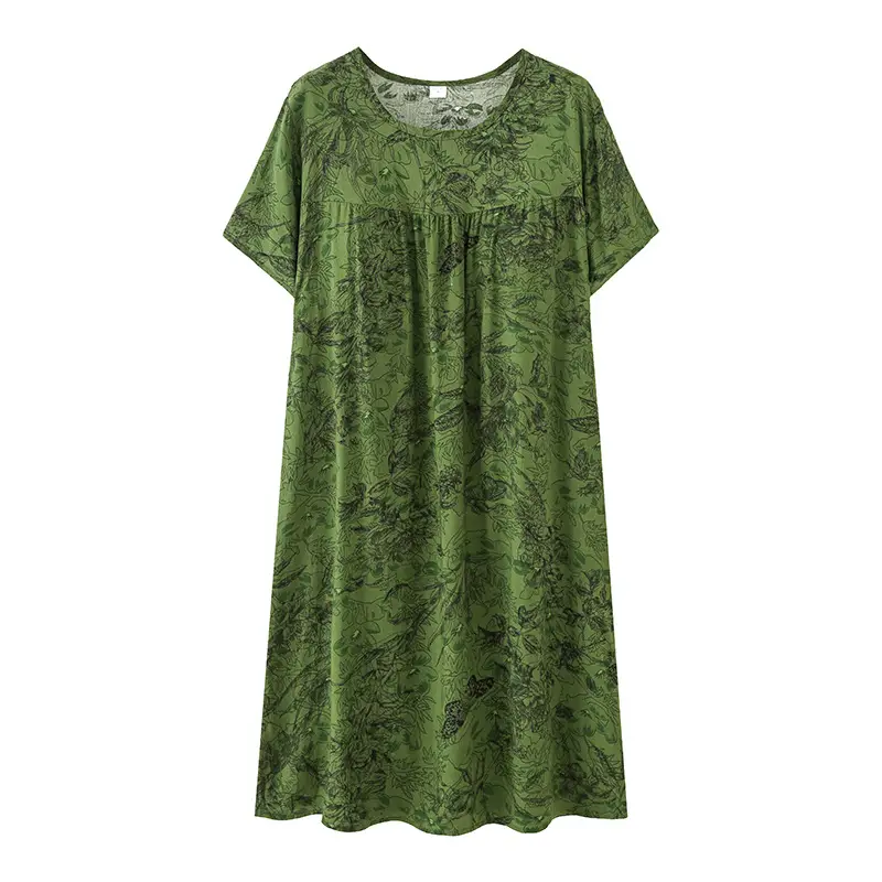Cotton Silk Nightgown with Breast Pads for Women 2026 New Summer Style High-End Thin Rayon Dress Beautiful Home Wear