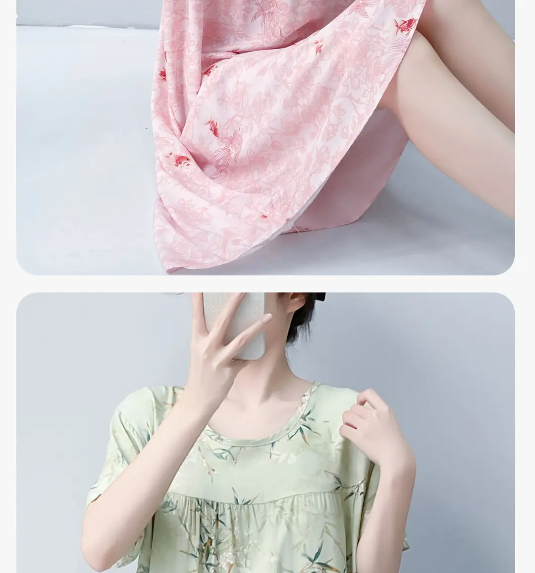 Cotton Silk Nightgown with Breast Pads for Women 2026 New Summer Style High-End Thin Rayon Dress Beautiful Home Wear — feature 17