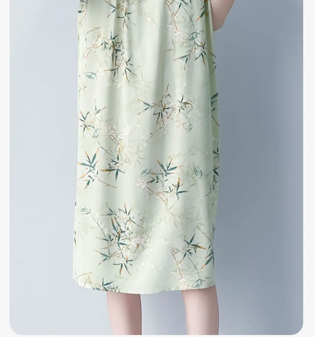Cotton Silk Nightgown with Breast Pads for Women 2026 New Summer Style High-End Thin Rayon Dress Beautiful Home Wear — feature 18