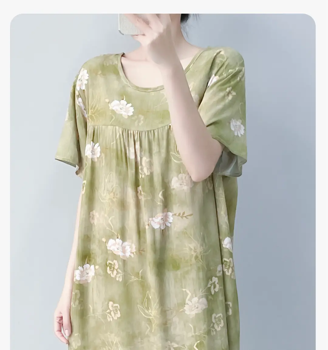 Cotton Silk Nightgown with Breast Pads for Women 2026 New Summer Style High-End Thin Rayon Dress Beautiful Home Wear — feature 28