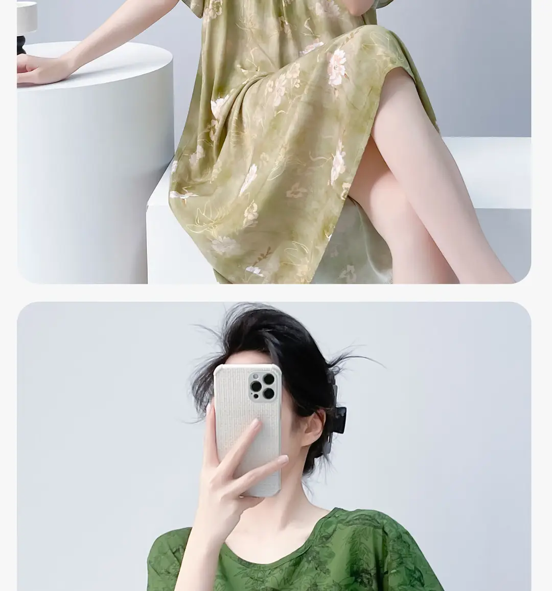 Cotton Silk Nightgown with Breast Pads for Women 2026 New Summer Style High-End Thin Rayon Dress Beautiful Home Wear — feature 31