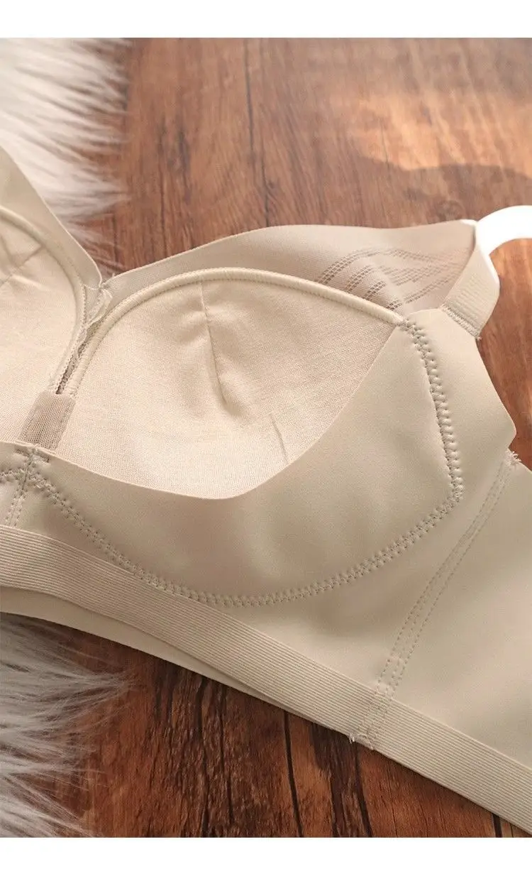 Mulberry Silk Summer Breathable Thin Comfortable Seamless Underwear for Women with Small Busts, Gathering and Supporting Side Breasts, Anti-Sagging Bra — feature 8