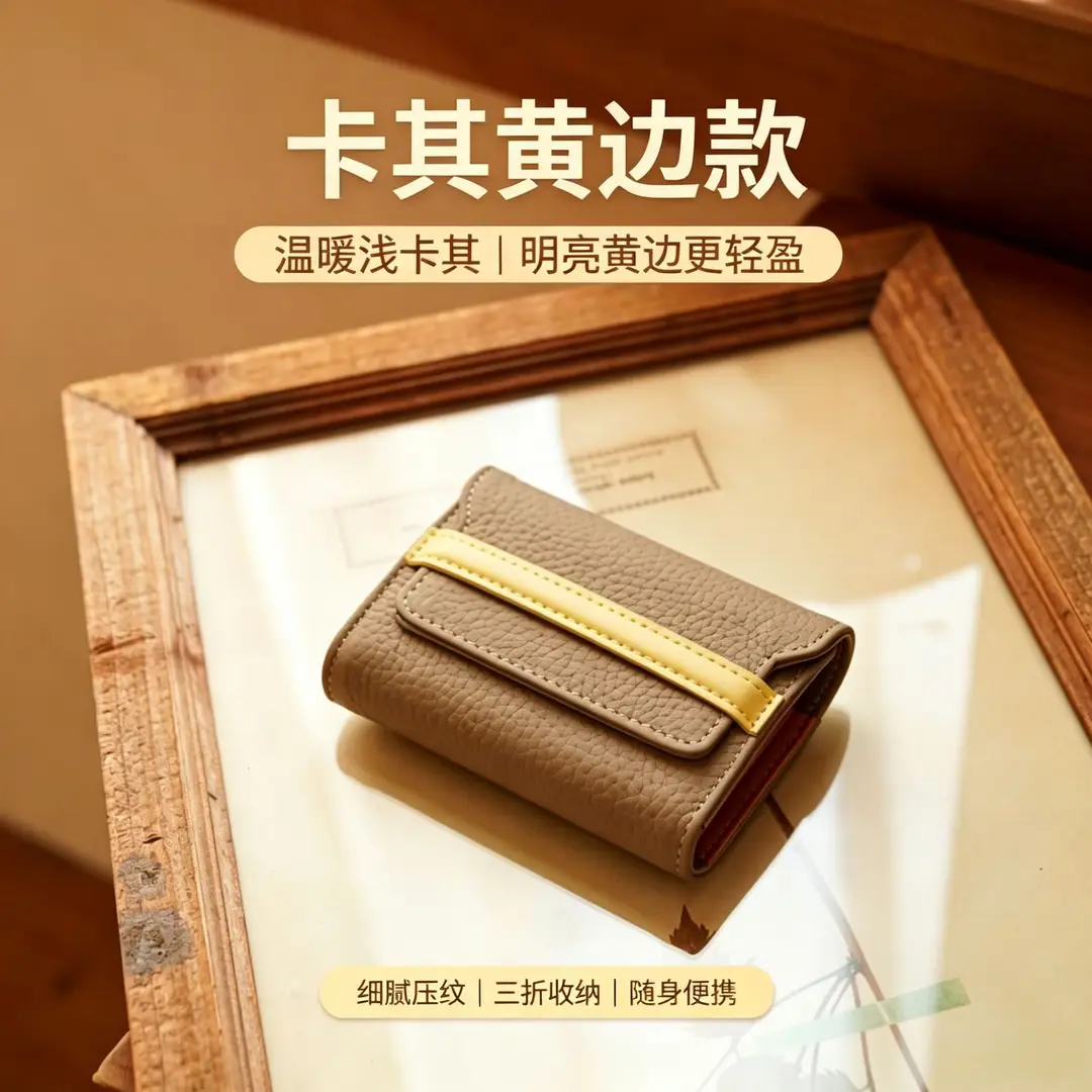 Litchi Pattern Wallet for Men and Women, Genuine Leather Short Style 2026 New Model, Coin Purse, Card Holder, Simple Multifunctional Wallet Wholesale — feature 18