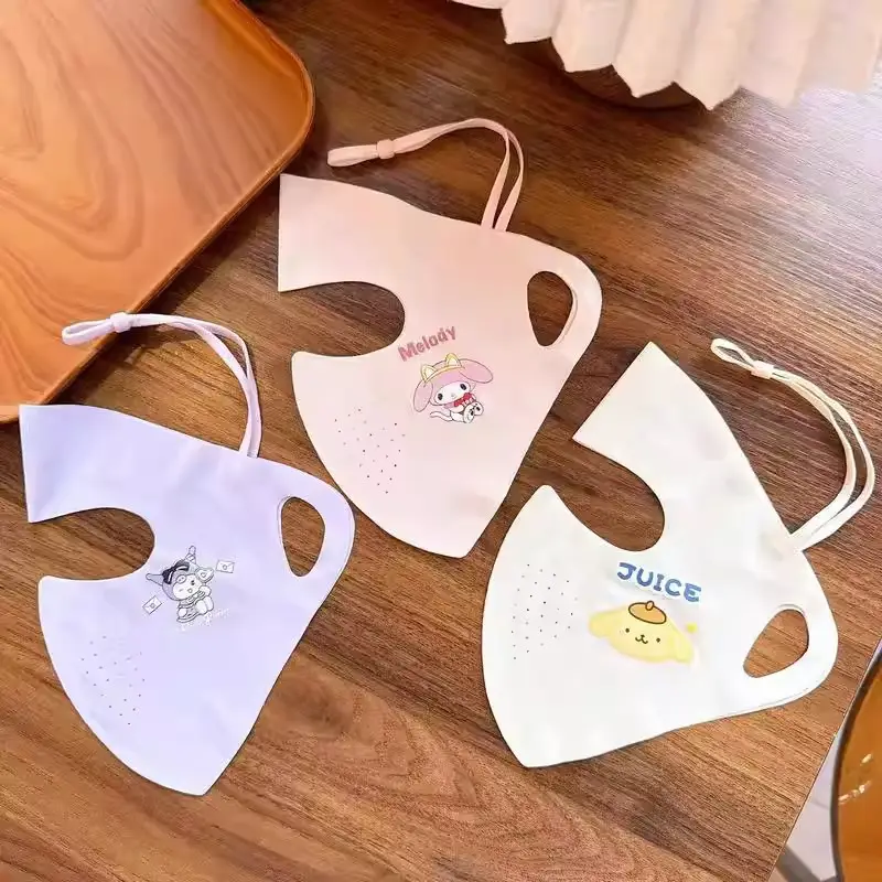 Children's Sun Protection Mask for Girls, Summer Uv Protection Full-Face Mask, Outdoor Ice Silk Cooling Sunshade Face Mask