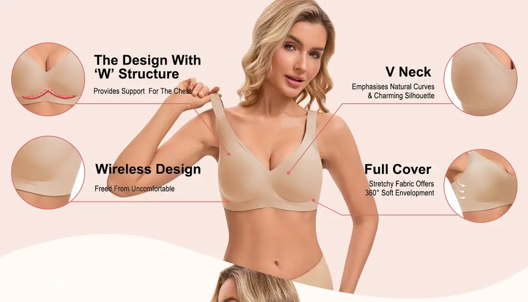 Cross-Border Hot-Selling Leopard Print Bra with Jelly Strip Soft Support, Plus-Size Sexy Backless Lingerie, Wireless Seamless Push-Up Bra Tk — feature 3