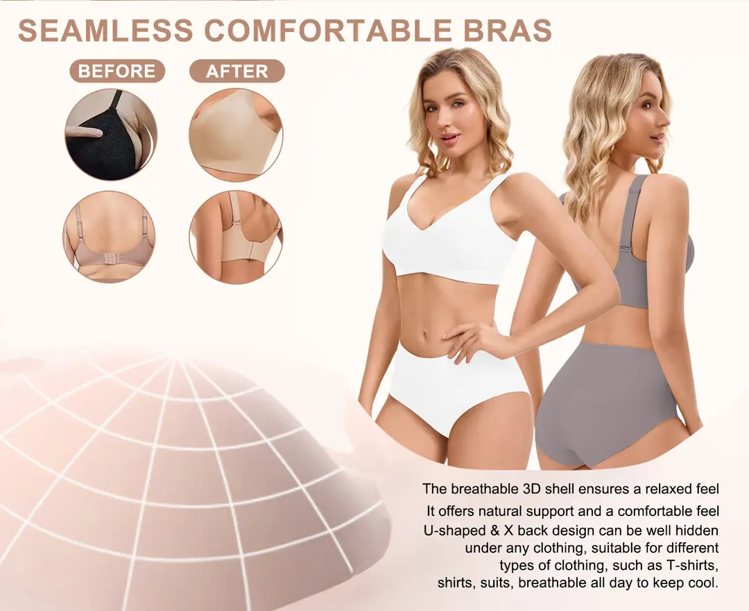 Cross-Border Hot-Selling Leopard Print Bra with Jelly Strip Soft Support, Plus-Size Sexy Backless Lingerie, Wireless Seamless Push-Up Bra Tk — feature 6