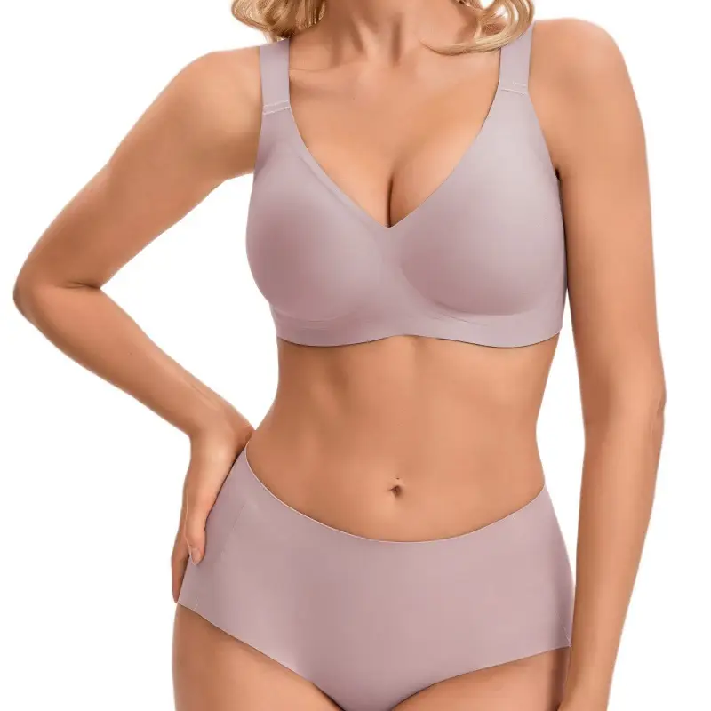 Cross-Border Hot-Selling Leopard Print Bra with Jelly Strip Soft Support, Plus-Size Sexy Backless Lingerie, Wireless Seamless Push-Up Bra Tk - Image 5