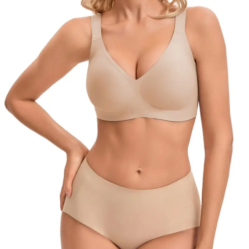 Cross-Border Hot-Selling Leopard Print Bra with Jelly Strip Soft Support, Plus-Size Sexy Backless Lingerie, Wireless Seamless Push-Up Bra Tk - Image 6
