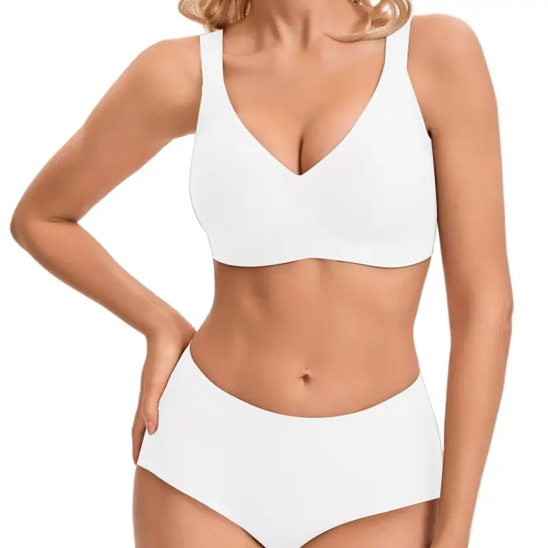 Cross-Border Hot-Selling Leopard Print Bra with Jelly Strip Soft Support, Plus-Size Sexy Backless Lingerie, Wireless Seamless Push-Up Bra Tk - Image 7