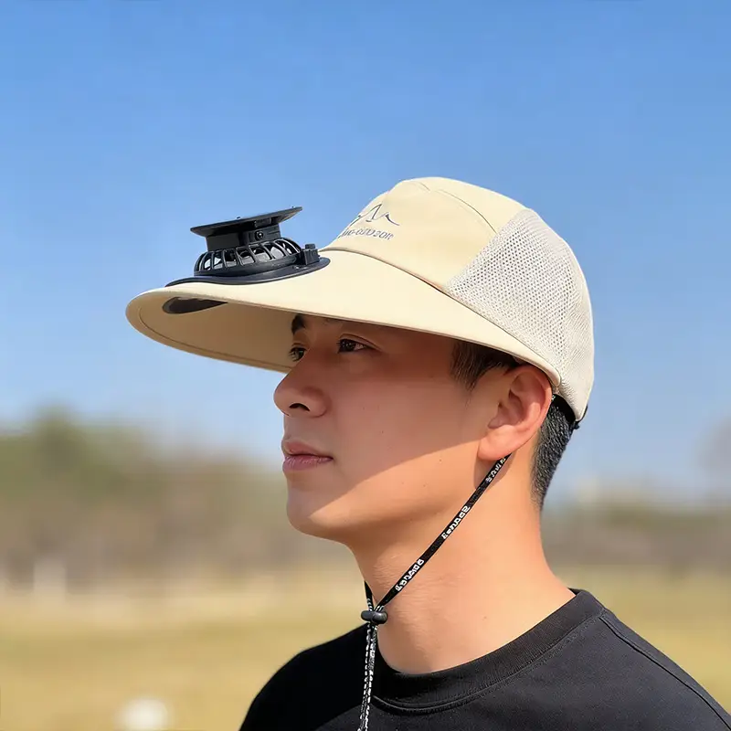 1000Mah Solar Charging Hat with Fan for Men and Women, Outdoor Tea Picking and Farm Work Uv Protection Sun Hat