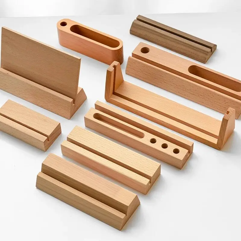 Solid Wood Business Card Holder, Note Clip, Postcard Card Holder, Dining Table Stand, Acrylic Calendar, Desk Calendar, High-End Wooden Base