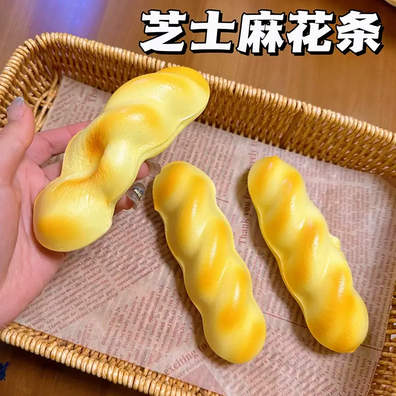 Cross-Border Cheese Squishy Toy Slow Rebound Realistic Food Bread Girl Mini Stress Relief Toy Soft and Squishy — feature 12