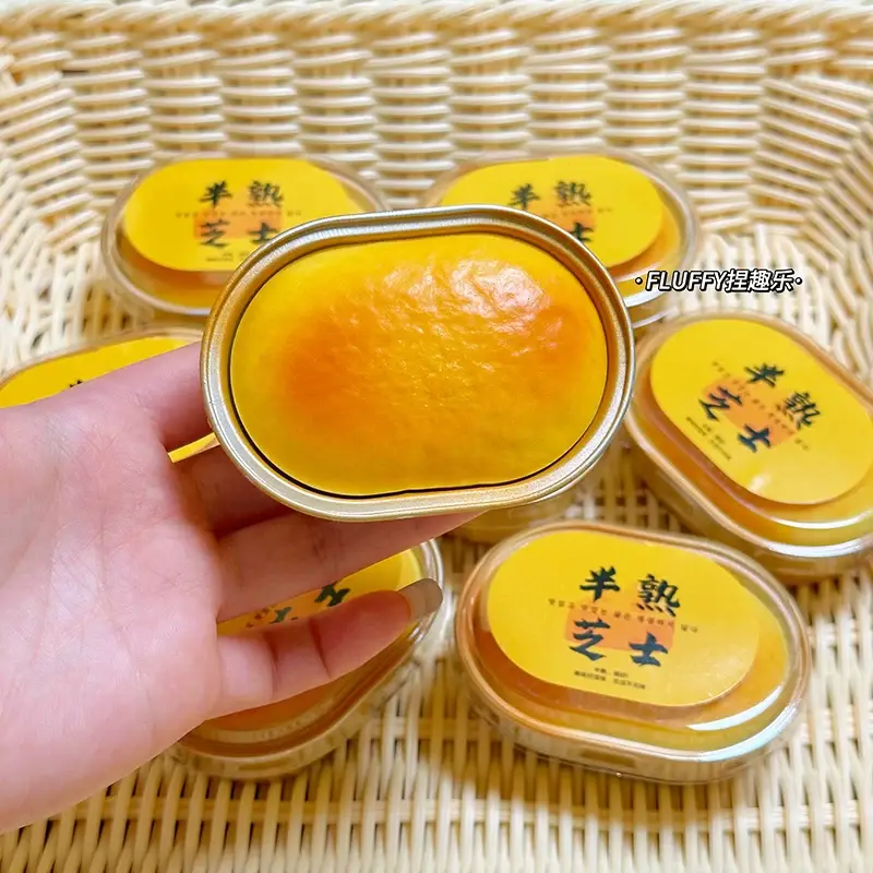 Cross-Border Cheese Squishy Toy Slow Rebound Realistic Food Bread Girl Mini Stress Relief Toy Soft and Squishy — feature 3