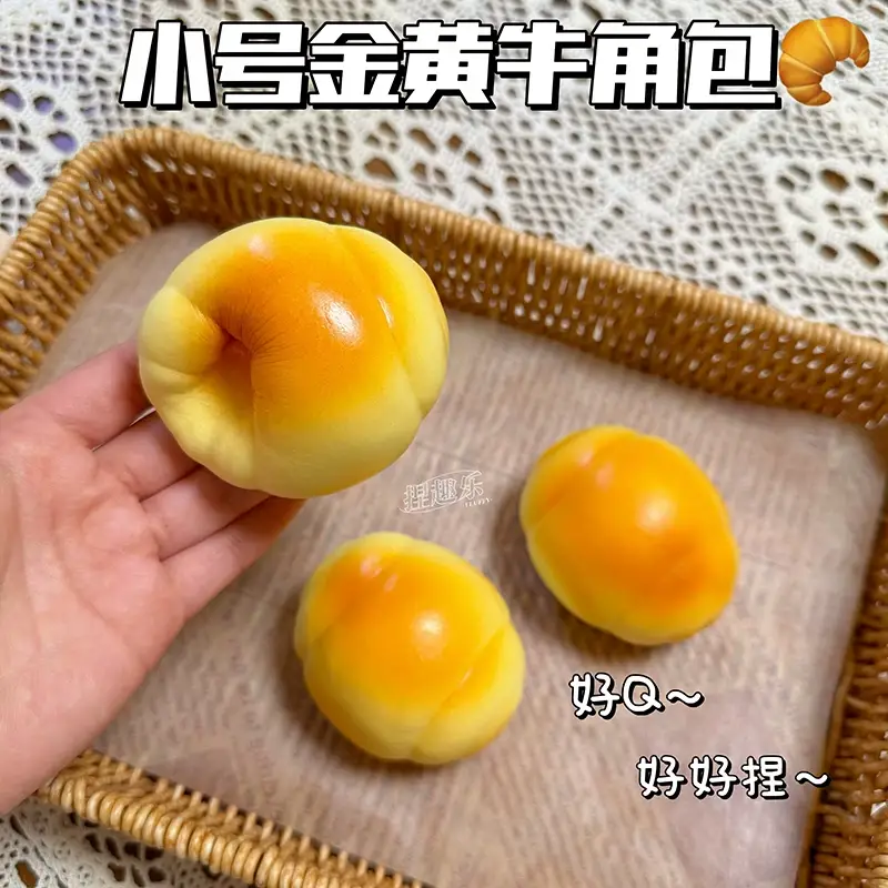 Cross-Border Cheese Squishy Toy Slow Rebound Realistic Food Bread Girl Mini Stress Relief Toy Soft and Squishy — feature 6