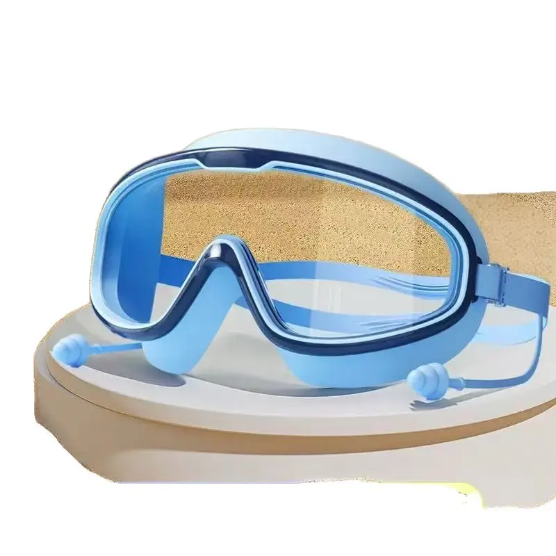 Swimming Goggles Waterproof and Anti-Fog, High-Definition Professional Swimming Goggles for Men and Women, Large-Frame Swimming Goggles, Children's Diving Swimming Cap Set Equipment