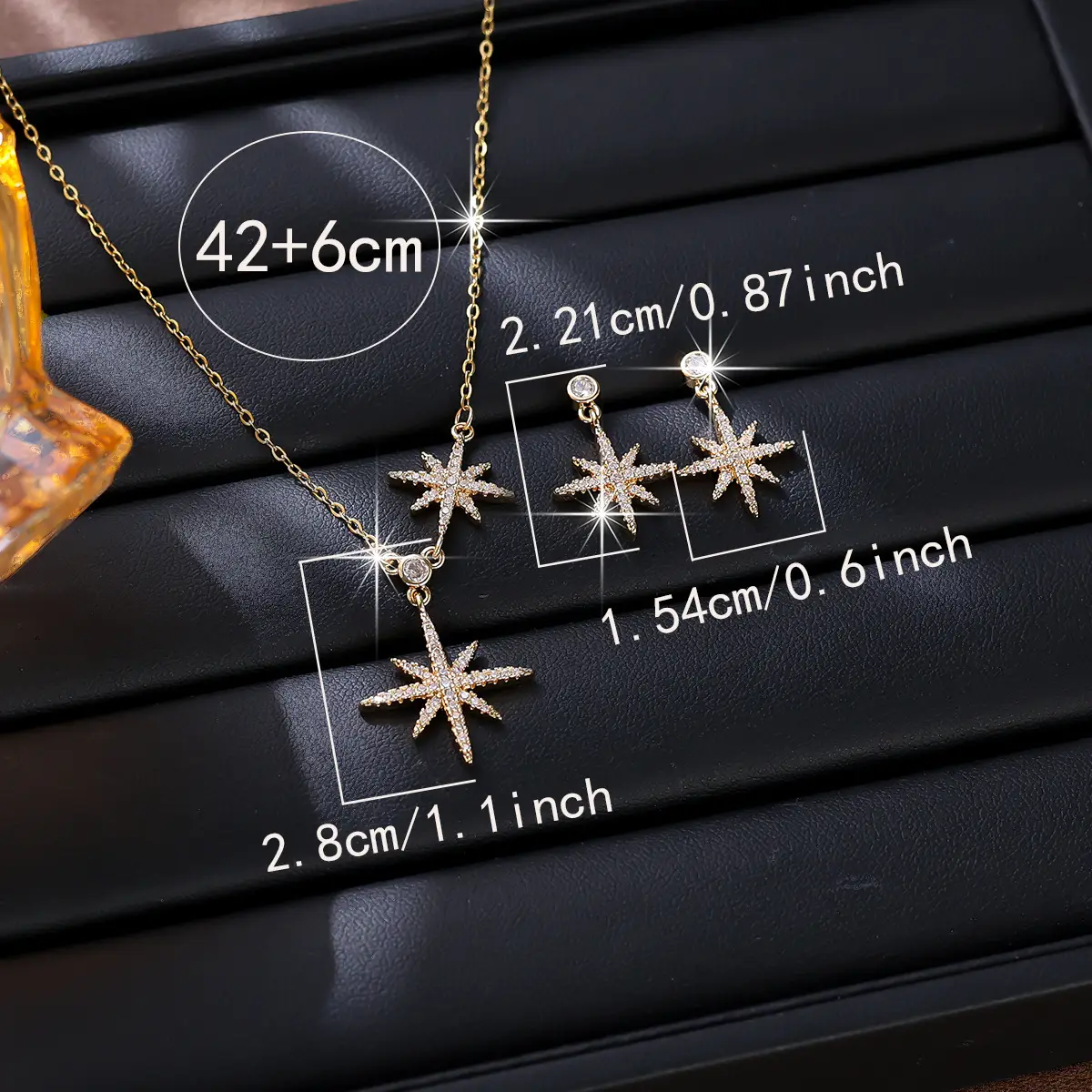 Stylish Star Necklace Set for Women with Full Diamond O-Shaped Chain - Image 5
