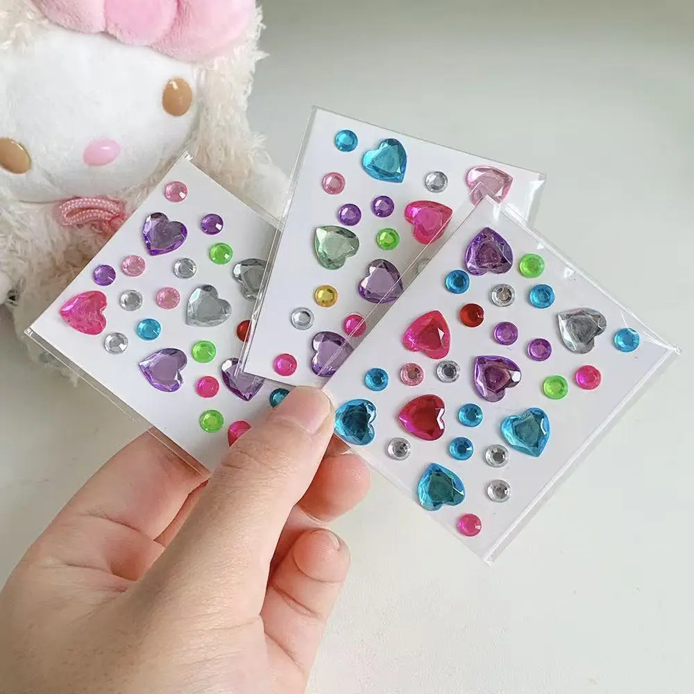 Three-Dimensional Heart-Shaped Rhinestone Stickers, Crystal Stickers for Phone Case Decoration, Creative Laser Shiny Diamond 3D Planner Stickers — feature 7