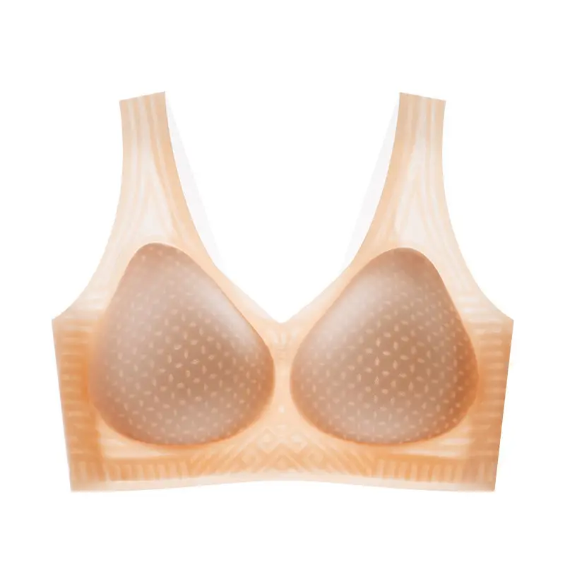 Summer Ultra-Thin Seamless Vest-Style Underwear for Women Without Steel Rings, Anti-Sagging, Ice Silk Comfortable Bra