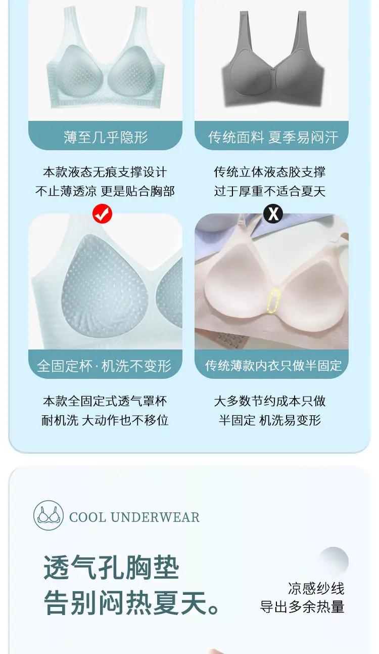 Summer Ultra-Thin Seamless Vest-Style Underwear for Women Without Steel Rings, Anti-Sagging, Ice Silk Comfortable Bra — feature 5