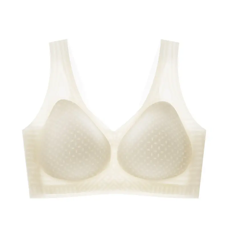 Summer Ultra-Thin Seamless Vest-Style Underwear for Women Without Steel Rings, Anti-Sagging, Ice Silk Comfortable Bra