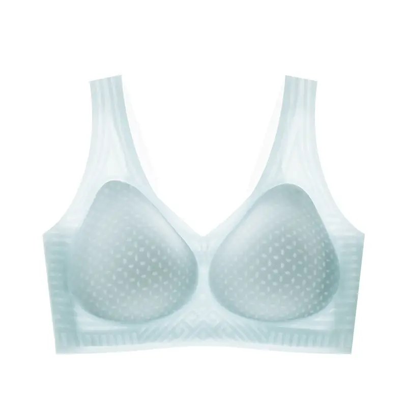 Summer Ultra-Thin Seamless Vest-Style Underwear for Women Without Steel Rings, Anti-Sagging, Ice Silk Comfortable Bra