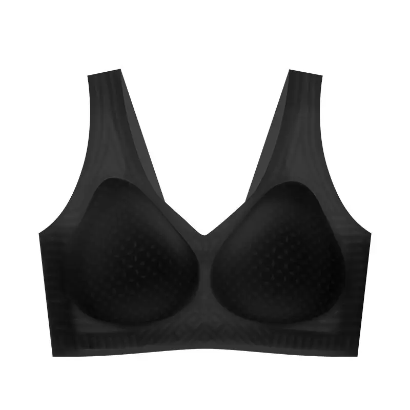 Summer Ultra-Thin Seamless Vest-Style Underwear for Women Without Steel Rings, Anti-Sagging, Ice Silk Comfortable Bra