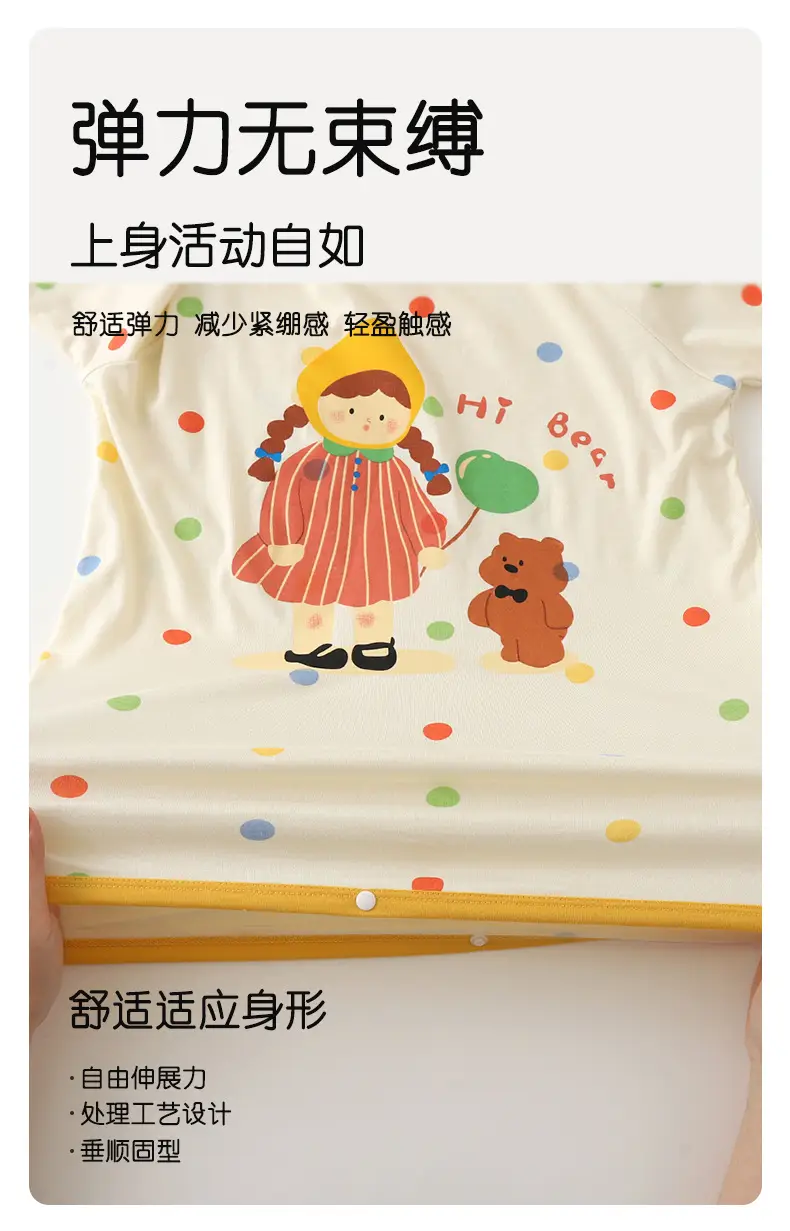 Girls' Modal Pajamas, Summer Thin Style, Short-Sleeved Sleep Dress for Baby Girls, One-Piece Home Wear, Cute New Sleep Dress — feature 13
